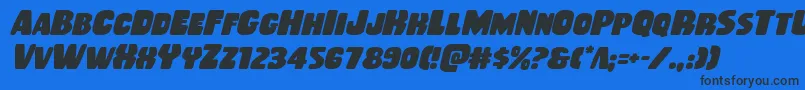 Rubberboyital Font – Black Fonts on Blue Background