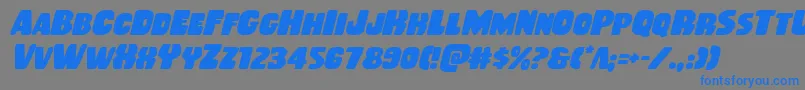 Rubberboyital Font – Blue Fonts on Gray Background