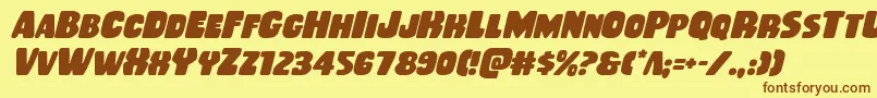 Rubberboyital Font – Brown Fonts on Yellow Background