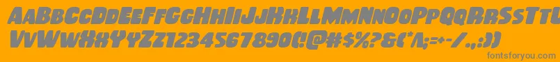 Rubberboyital Font – Gray Fonts on Orange Background