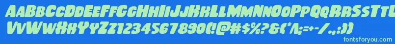 Rubberboyital Font – Green Fonts on Blue Background