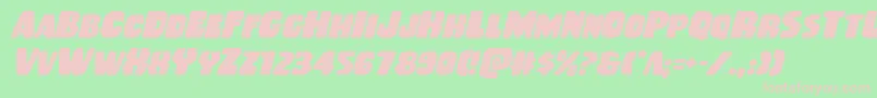 Rubberboyital Font – Pink Fonts on Green Background