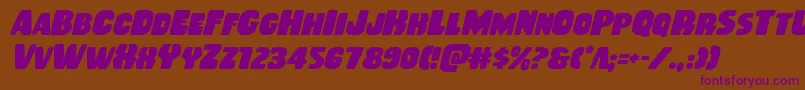 Rubberboyital-Schriftart – Violette Schriften auf braunem Hintergrund