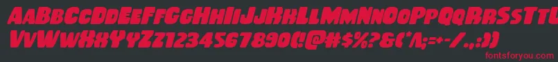 Rubberboyital Font – Red Fonts on Black Background