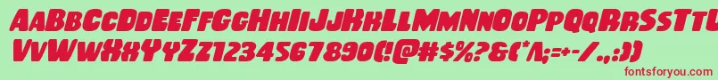 Rubberboyital Font – Red Fonts on Green Background