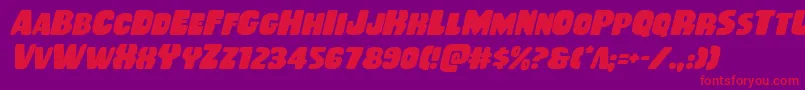 Rubberboyital Font – Red Fonts on Purple Background