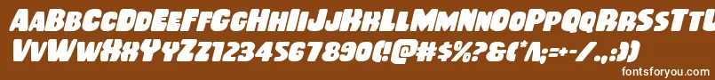 Rubberboyital Font – White Fonts on Brown Background