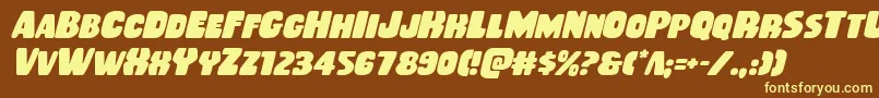 Rubberboyital Font – Yellow Fonts on Brown Background