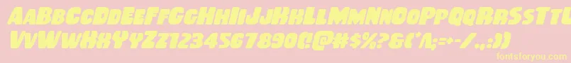 Rubberboyital Font – Yellow Fonts on Pink Background