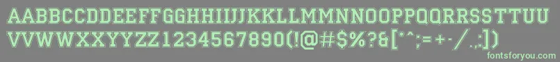 Campu14 Font – Green Fonts on Gray Background
