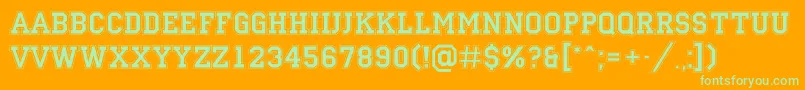 Campu14 Font – Green Fonts on Orange Background