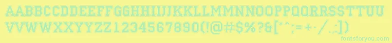 Campu14 Font – Green Fonts on Yellow Background