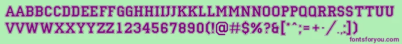 Campu14 Font – Purple Fonts on Green Background