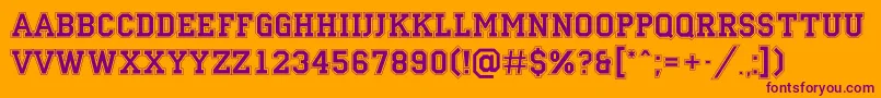 Campu14 Font – Purple Fonts on Orange Background
