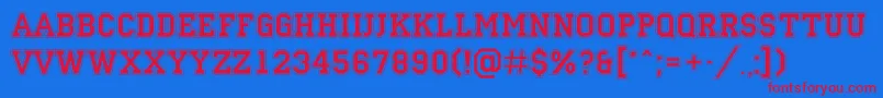 Campu14 Font – Red Fonts on Blue Background