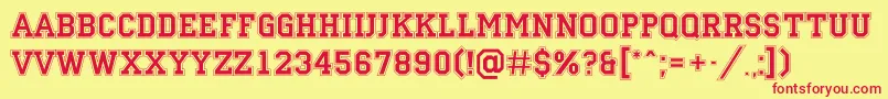 Campu14 Font – Red Fonts on Yellow Background