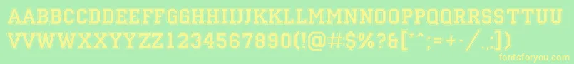 Campu14 Font – Yellow Fonts on Green Background