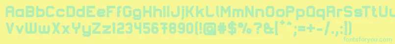 LastwaerkBlack-fontti – vihreät fontit keltaisella taustalla