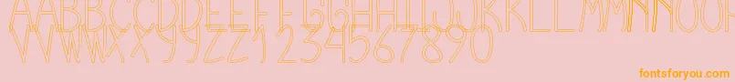 CursiExtraTfbHollow Font – Orange Fonts on Pink Background