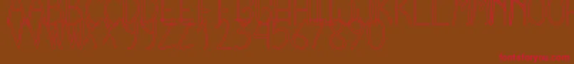CursiExtraTfbHollow Font – Red Fonts on Brown Background