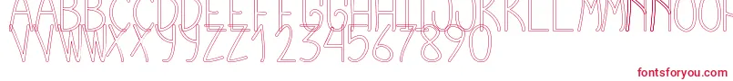 CursiExtraTfbHollow-Schriftart – Rote Schriften auf weißem Hintergrund