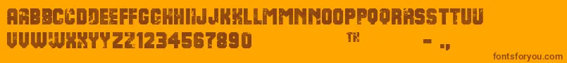 8thCargo-Schriftart – Braune Schriften auf orangefarbenem Hintergrund