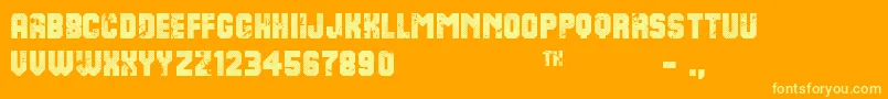 Więcej informacji o czcionce 8thCargo Czcionka 8thCargo – żółte czcionki na pomarańczowym tle