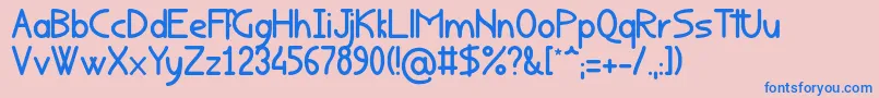 Rondouillard Font – Blue Fonts on Pink Background
