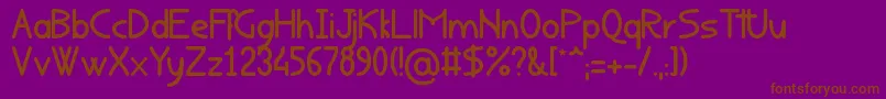 Fonte Rondouillard – fontes marrons em um fundo roxo