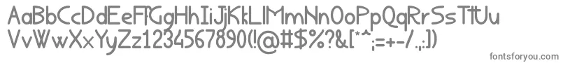 Rondouillard-fontti – harmaat kirjasimet valkoisella taustalla