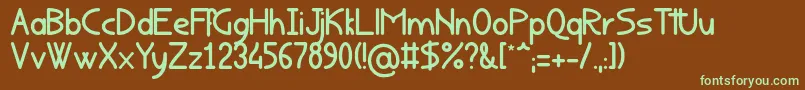 Rondouillard Font – Green Fonts on Brown Background