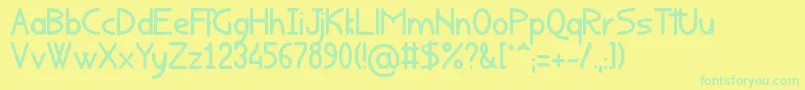 Rondouillard Font – Green Fonts on Yellow Background
