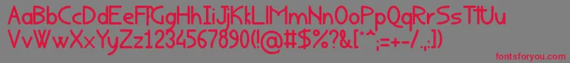Rondouillard Font – Red Fonts on Gray Background