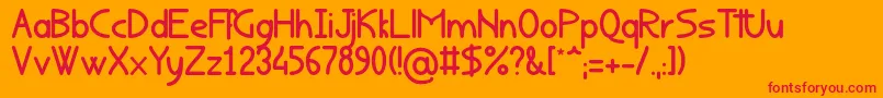 Rondouillard Font – Red Fonts on Orange Background