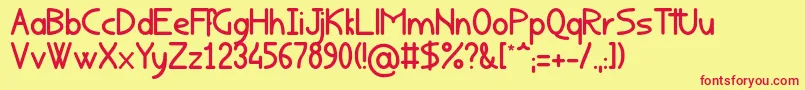 Rondouillard Font – Red Fonts on Yellow Background