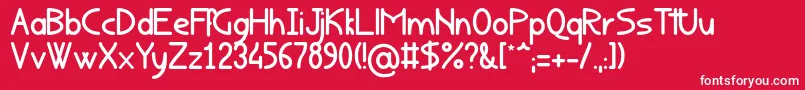 フォントRondouillard – 赤い背景に白い文字