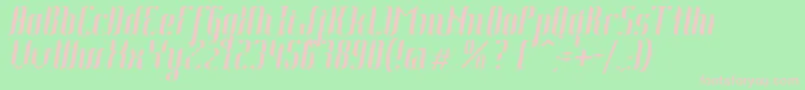 JohannaItalic-fontti – vaaleanpunaiset fontit vihreällä taustalla