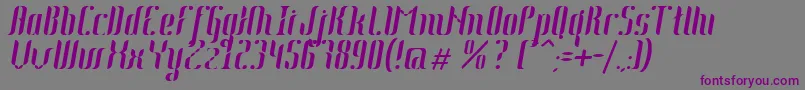フォントJohannaItalic – 紫色のフォント、灰色の背景