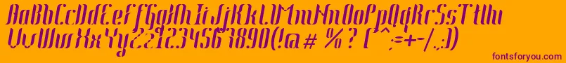 フォントJohannaItalic – オレンジの背景に紫のフォント