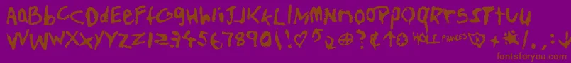 Czcionka Teenspir – brązowe czcionki na fioletowym tle