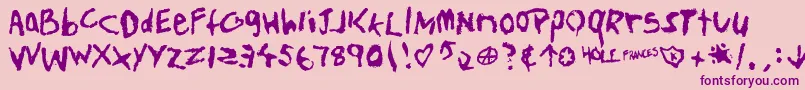 Czcionka Teenspir – fioletowe czcionki na różowym tle