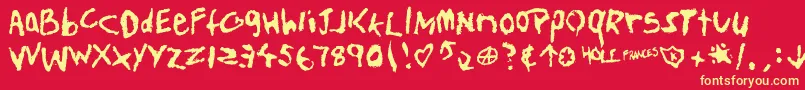 Teenspir Font – Yellow Fonts on Red Background