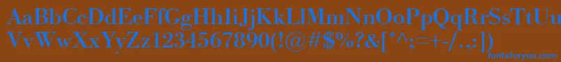 BodoniClassicoBold Font – Blue Fonts on Brown Background