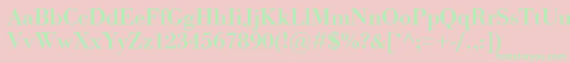 BodoniClassicoBold Font – Green Fonts on Pink Background