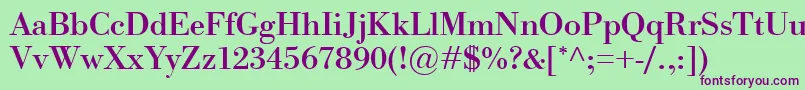 BodoniClassicoBold Font – Purple Fonts on Green Background