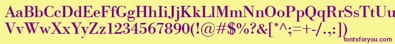 BodoniClassicoBold Font – Purple Fonts on Yellow Background