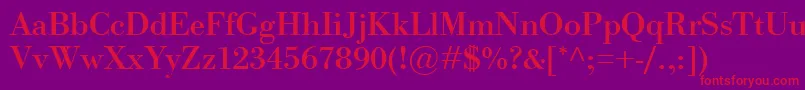 BodoniClassicoBold Font – Red Fonts on Purple Background