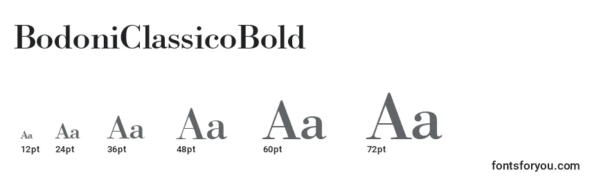Größen der Schriftart BodoniClassicoBold