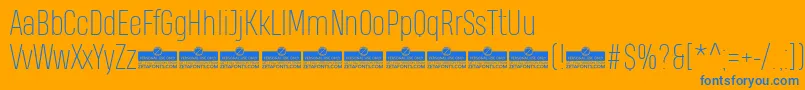 HeadingProThinTrial Font – Blue Fonts on Orange Background