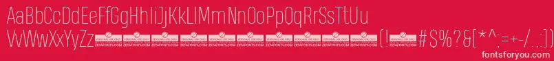 HeadingProThinTrial Font – Pink Fonts on Red Background